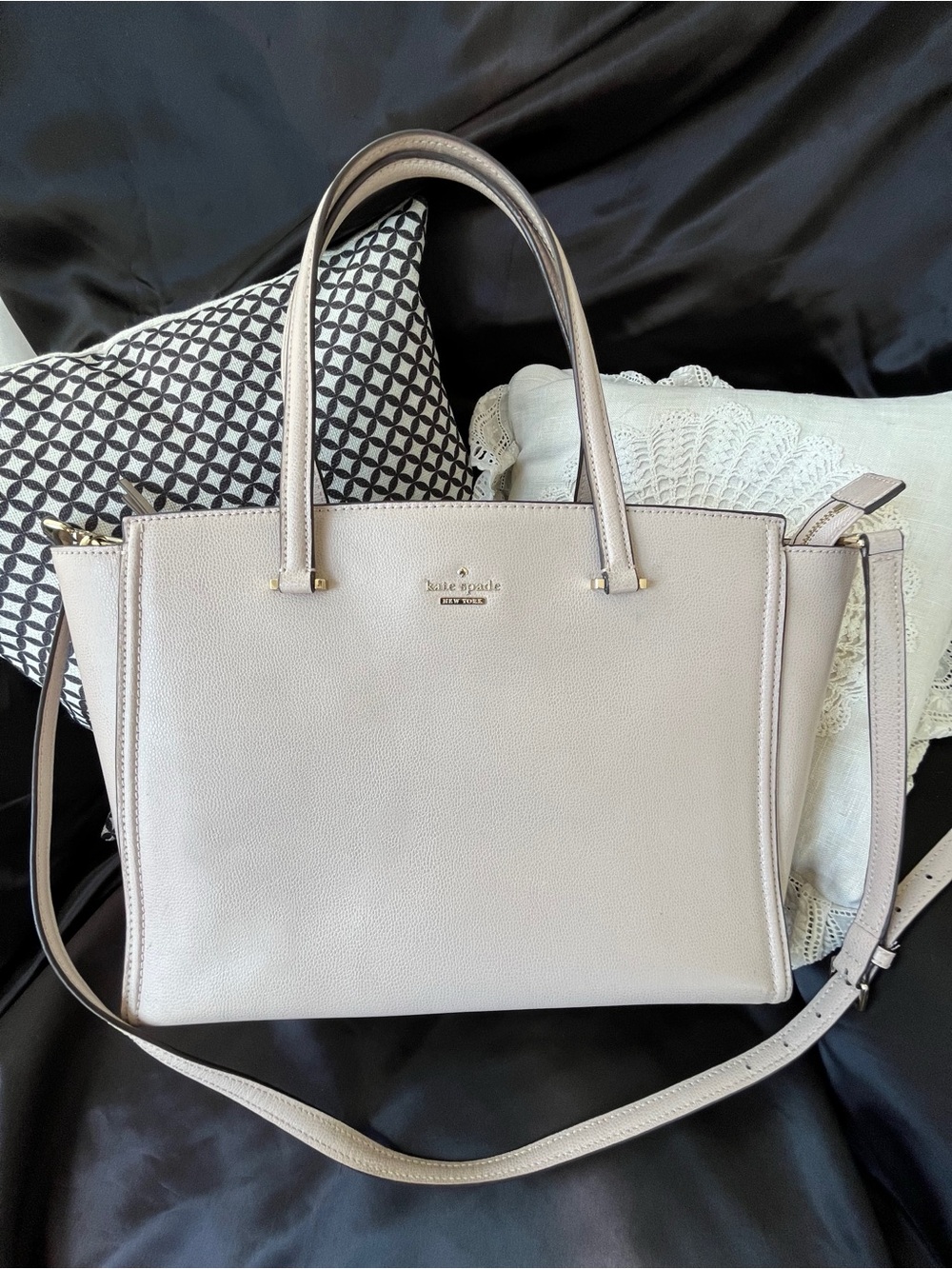 Kate Spade Patterson Drive Geraldine Cream Bag Removable Strap Double Handles